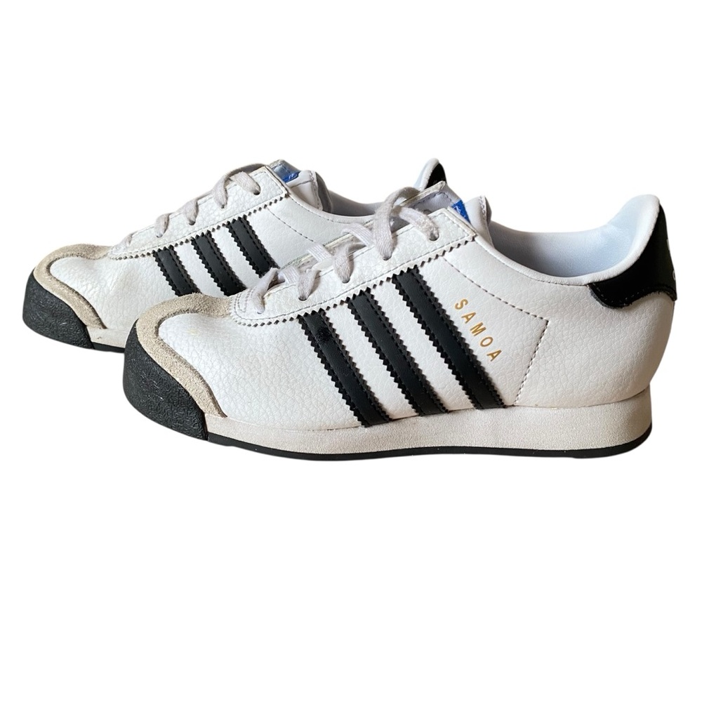 Adidas Originals Samoa Shoe Youth 1 Sneaker White Gray Low Top Suede Retro